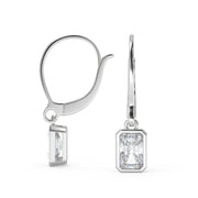 Tiara Radiant Cut Bezel Earrings Leverback - Nivetta